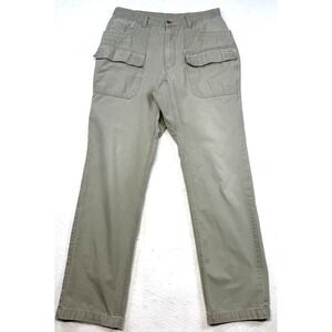 REI Cargo Pants Men 32x32 Khaki Hiking Outdoor Explorer Vintage Heavy Duty